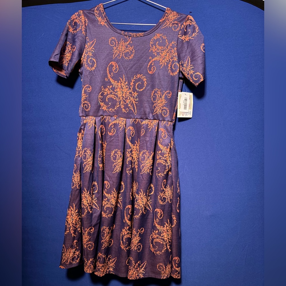 LuLaRoe Amelia dress iridescent blue/purple brand new with tags!